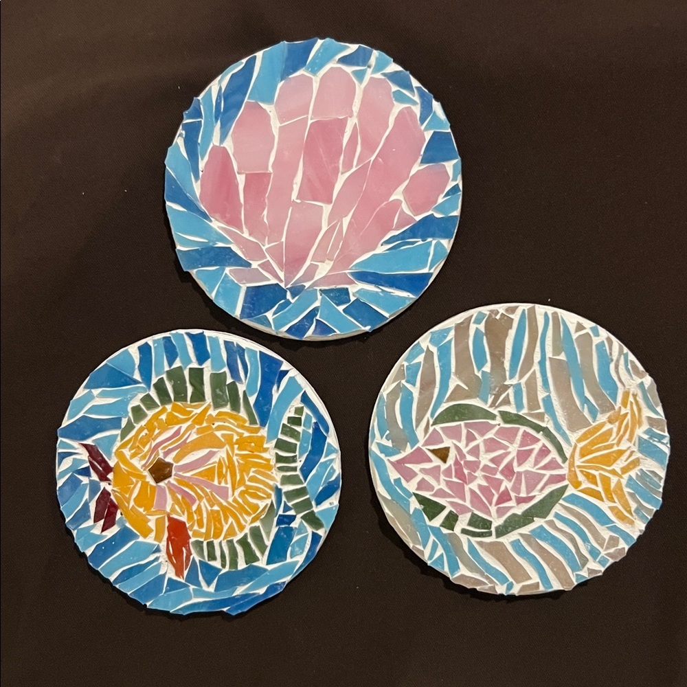 Colorful Ocean Mosaic Coasters Set